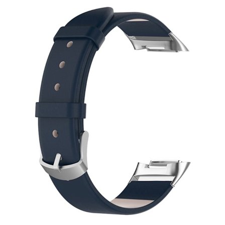 Fitbit Charge 5 urrem i ægte læder - Mørkeblå