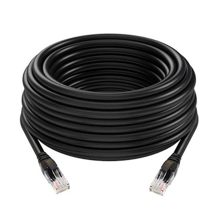50m Cat6 Vattentät Ethernet-kabel för utomhusbruk - Direkt nedgrävning - UTP - CCA - 550 MHz - Svart 50m-Xin
