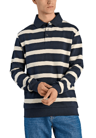 Lindbergh Striped polo Sweatshirt Hoodies & sweatshirts Herr Blå S