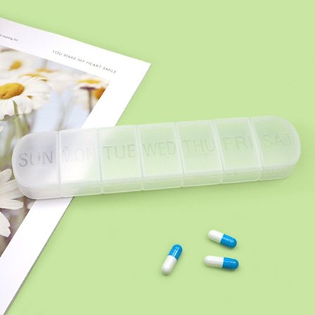 7Days Pill Box Weekly Medicin Container WHITE