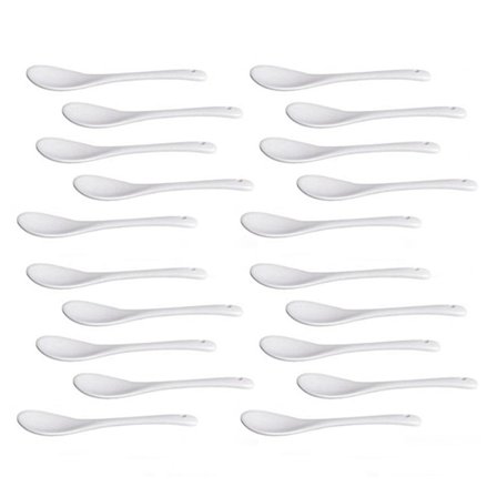 Sett med 20 keramiske teskjeer, jamskjeer, honningskjeer