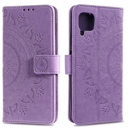 Samsung Galaxy A12 - Mandala Läder Fodral - Lila Purple Lila