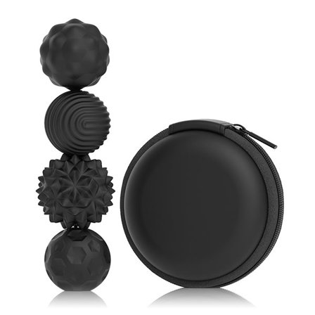 Anti-stress-bolde med etui - 4-pak sort