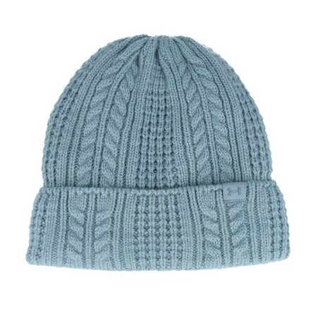 Under Armour - Blå cuff Beanie - Womens Halftime Cable Knit Beanie Serpentine Cuff @ Hatstore