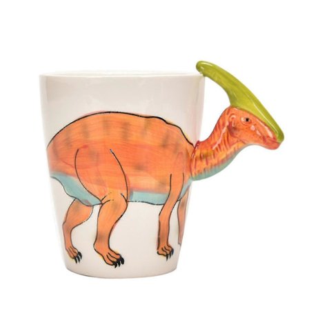 14oz Dinosaurkrus - Unik Håndmalt Nyhet 3d Keramisk Dino Kaffekrus - Snngv