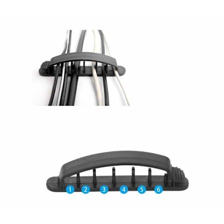 3-Pack - Kabelhållare 6 Kablar – Effektiv Sladdorganisation för Ditt Hem eller Kontor!