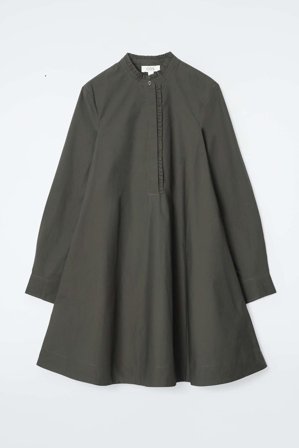 COS Women's Ruffled Swing Mini Dress in Brown