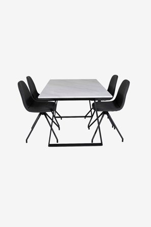 Venture Home - Spisegruppe Estelle med 4 spisebordsstole Polar - Hvid - Spisegrupper - Fra Homeroom