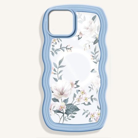 Magsafe Clear Case Kompatibel med Iphone 15 Pro Max, Cute Wave Frame Soft Tpu Shockproof Water Ripple Case For Women