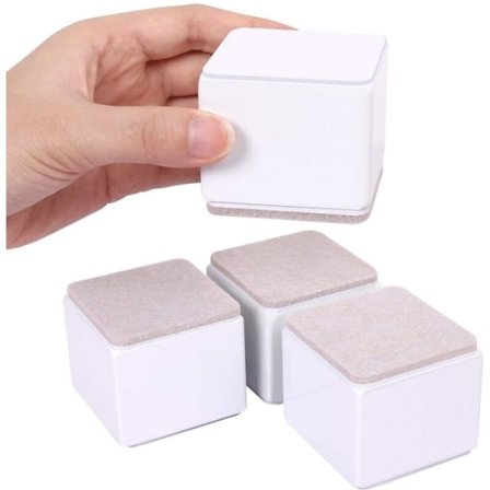 4 st Vita möbler Risers Självhäftande sängben Rektangel Höjd 5 cm