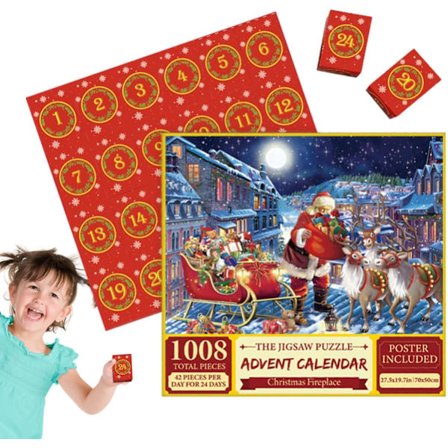 Julepuslespill, 1008 brikker julepuslespill, 24 dager