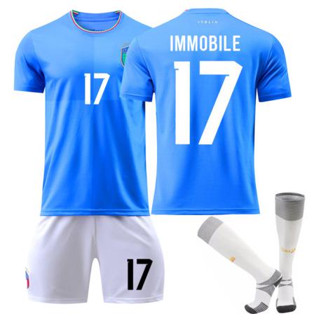 Qatar Fotbolls-vm 2022 Italien Fotboll Kit - Vit Blå L