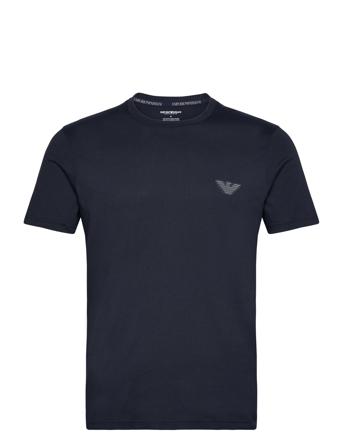 Men's Knit T-Shirt T-shirts Short-sleeved Marineblå Emporio Armani*Betinget Tilbud