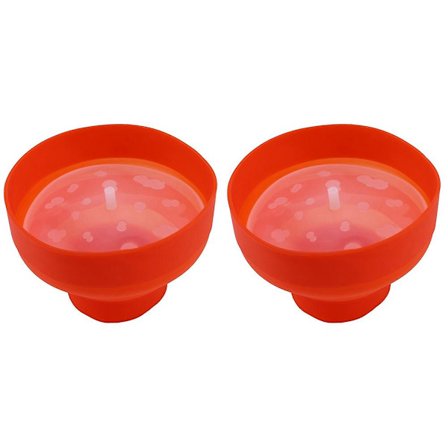 2X Mikrobølgeovn Popcorn Silikon Sammenleggbar Rød Kjøkken Enkle Verktøy DIY Popcorn Bøtte Skål Maker Band Lee
