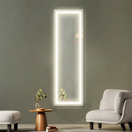 Helkroppsspeil 37x120 cm med LED-belysning