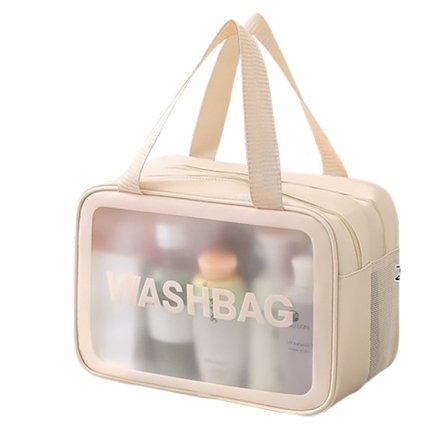 Kaksikerroksinen meikkilaukku, valkoinen