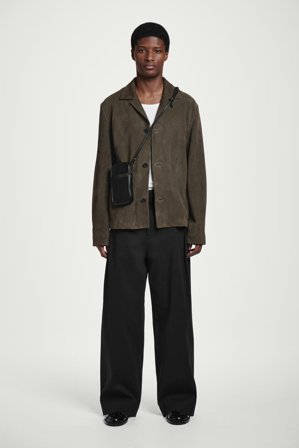 COS Men's Crossbody Phone Pouch - Canvas Bag in Black