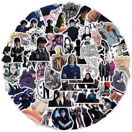 100 stk. Wednesday Addams Laptop Klistermærker Vandtætte Vinyl Klistermærker Bil Klistermærke Motorcykel Cykel Bagage Mærkat Graffiti Patches