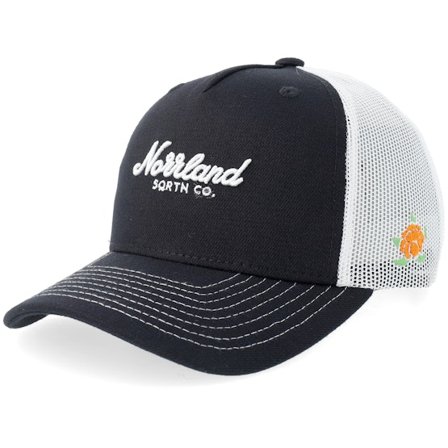 SQRTN - Zwart trucker Cap - Kids Norrland Script Jr Cap Black A-frame Trucker @ Hatstore