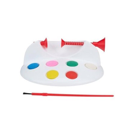 Eggmalerstativ med pensel og fargepalett