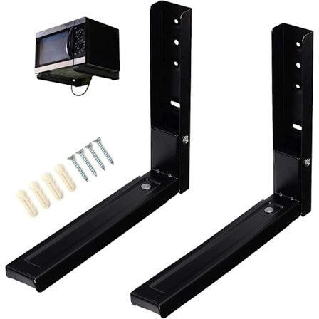 Mikrobølgeovn vægbeslag, foldbar arm justerbar udtrækkelig vægbeslag mikrobølgeovn beslag ovn beslag (hvid/sort)