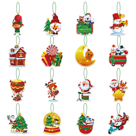 Julemærke Juletræ Hængende Dekoration Grinch Julemand Fest Hængende Ornament Vedhæng B:16 Pieces + Rope
