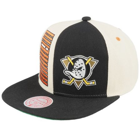 Mitchell & Ness - MLB Svart snapback Keps - Anaheim Ducks Pop Panel Off White/Black Snapback @ Hatstore