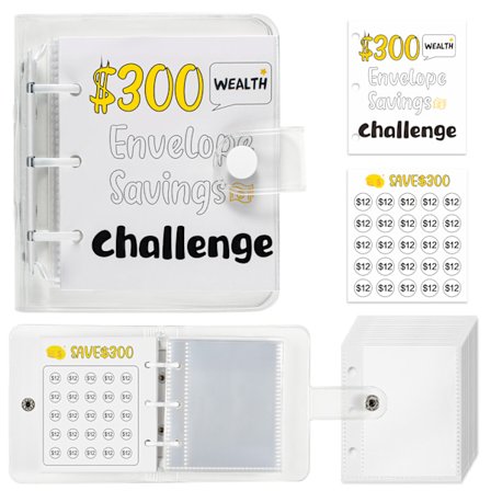 Money Saving Challenge Binder - Mini Cash Konvolut System - $300 mål