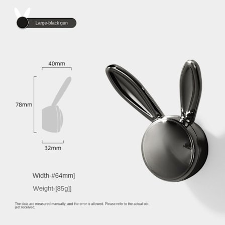 Vaatekoukku Bunny Hook MUSTA MUSTA