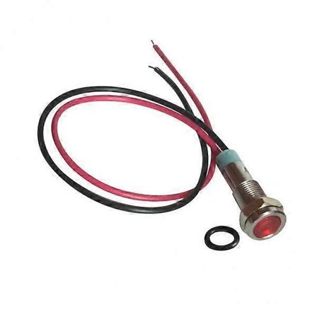 6x 6mm 24V LED Metallinen Merkkivalo Johdoilla