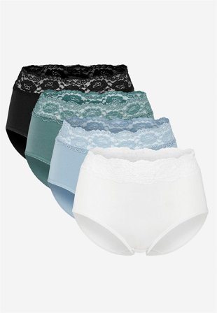 Cellbes of Sweden - Miditruse i bomull 4-pack i lyseblå/støvete petrol/flerfarget for damer i størrelse 54/56