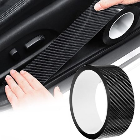 Yleismallinen auton kynnyssuojakalvo 5M X 5CM hiilikuitu, ZQKLA