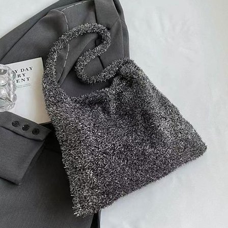 Heklet Tote Bag Skulderveske GRÅ