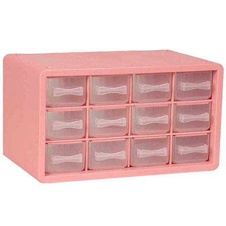 Storage organiser with 12 compartments Dusty Rose