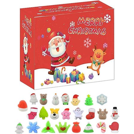 2023 Julekalender med 24 dagers nedtelling - 24 rutenett Julekalender leker Blind Box Feriefest favoriserer