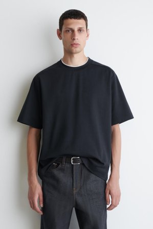 COS Herren Oversized-T-Shirt Mit Lageneffekt - Blau