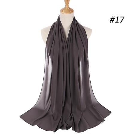 Helmi Chiffon Kupla Huivi Wrap Huivit Naisten Hijab Huivi(Tummanharmaa)