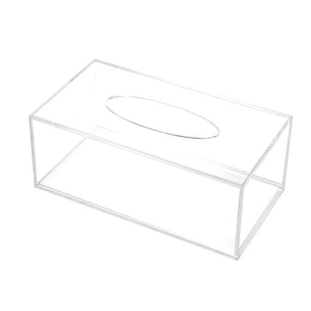 Klar Akryl Tissueboks Holder Enkel Rektangulær Papirserviettbeholder Organizer for Bil Hjem Sidebord