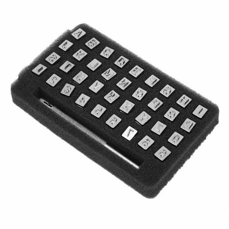 36 st 13 mm metall vintage alfabet design stämplar set