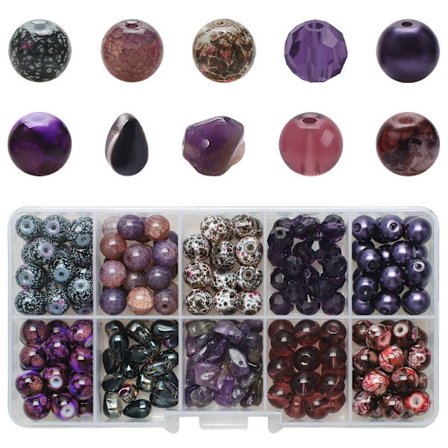 8MM krystal runde perler grus gradient farve 10 gitter boxed glasperler kombination diy håndlavet perlearmbånd