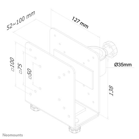 Neomounts by Newstar THINCLIENT-10 - monteringskomponent - for tynnklient - sølv