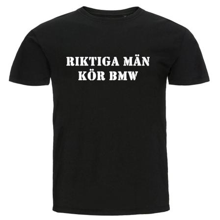 T-shirt - Riktiga Män Kör Bmw Black Storlek Xl