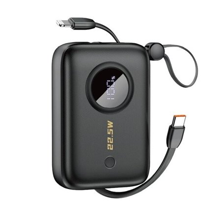 Powerbank 10000mAh med USB-C og Lightning-kabel