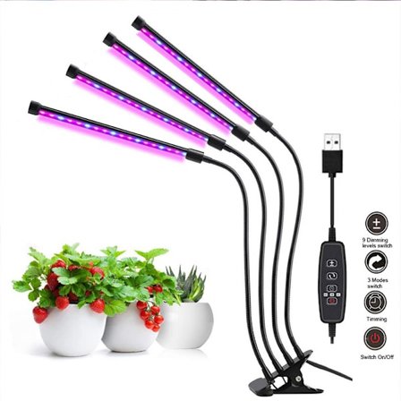 Grow Light, Grow Light med stativ, 4 Head Gardening Grow Light, F
