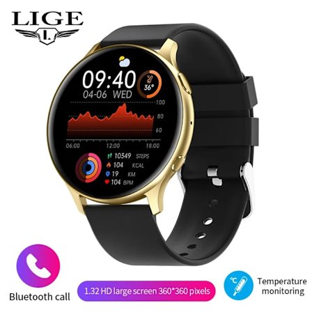LIGE Bluetooth Samtal Smart Klocka Kvinnor Män 1.32 "