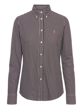Polo Ralph Lauren Striped Knit Oxford Cotton Shirt - Brown - L