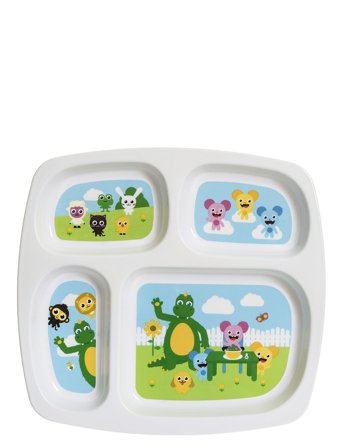 Bolibompa Bolibompa- 4 Compartment Plate - Multi/patterned - 25X23CM