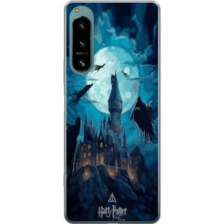 Yhteensopiva Puhelinkuori Sony Sony Xperia 5 IV Maaginen fantasiakuvaus, jossa linna kuunvalossa ja leijuvat olentot, pimeä satuilmapiiri noitataitee