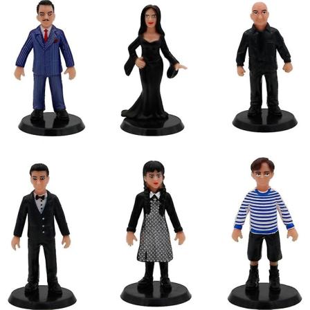 6 stk Wednesday Addams Family Figur Figur Dukke Med Base Barn Gave Leker