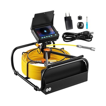 Kloakkamera-Duoku-30 m-4,3 tommer skærm-med lys-6 justerbare LED-lys-16 GB kort-3X zoom-8500 mAh batteri